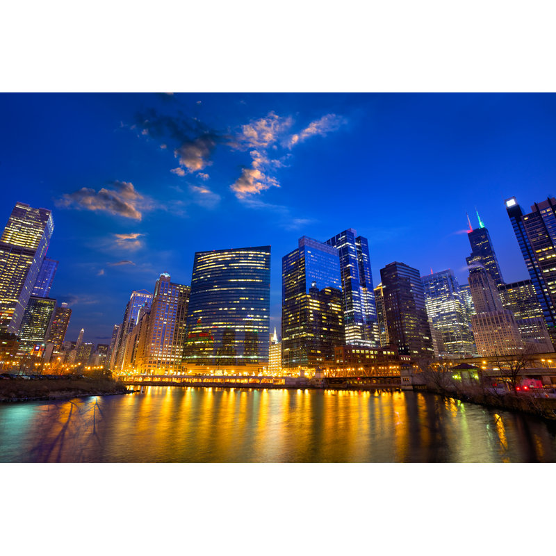 Chicago Skyline - Wrapped Canvas Print, 81cm H x 122cm W x 3.8cm D