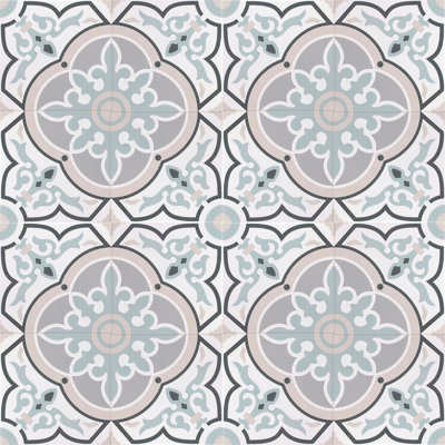 Monbleu Molenbek 8-in. Patterned Look Matte Porcelain Floor & Wall Tile