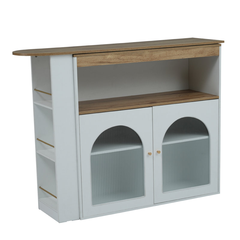 Iberia Wood Kitchen Island, White