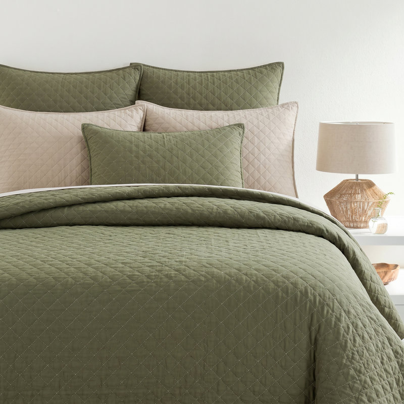 Amity Sand Quilted Sham, Green, King Sham