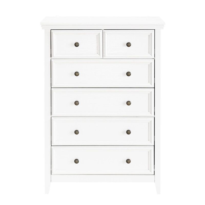 Commode moderne blanche avec 6 tiroirs spacieux