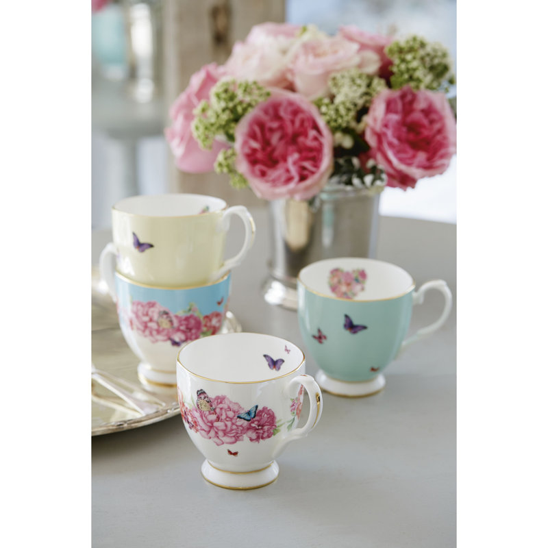 Royal Albert Miranda Kerr Friendship 10.1oz Footed Mug Blessings, Gratitude, Joy & Devotion