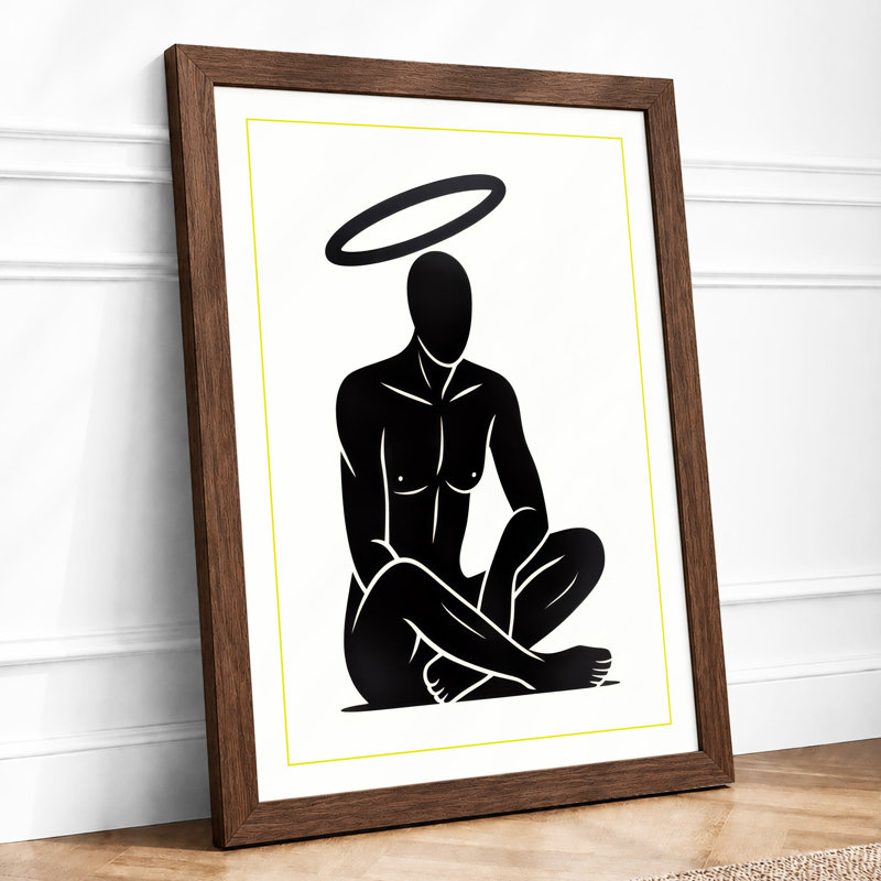 Stillness in Grace Minimalist - Framed Print, A4 - 29.7 x 21.0 cm, Walnut