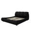 Lit tapissier luxueux grand lit, tête de lit ergonomique noire, lit plateforme noir sans sommier requis avec cadre en bois massif, coussin ultra doux