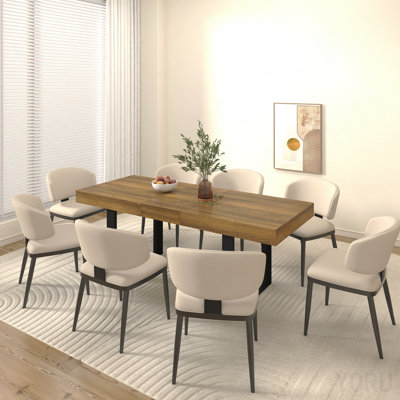 Rectangle Extendable Dining Table 6-10 Person Aged Wood Black 160-200 Cm