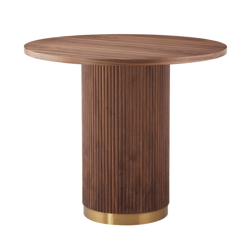 Table de salle à manger ronde, Brun, H 29,92 po x l 35,04 po x P 35,04 po