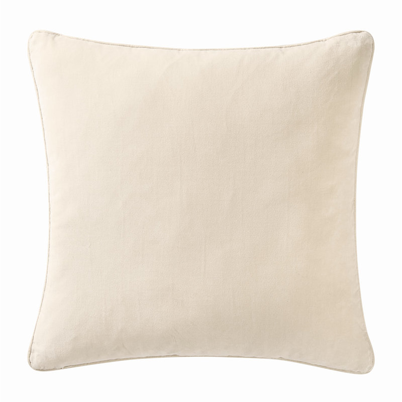 Brooklyn Loom Matte Cotton Velvet European Sham, Off-White