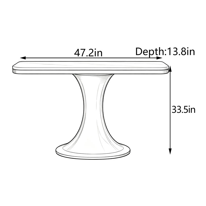 Console Modern Light-Luxury, H 33,5 po x l 47,2 po x P 13,8 po