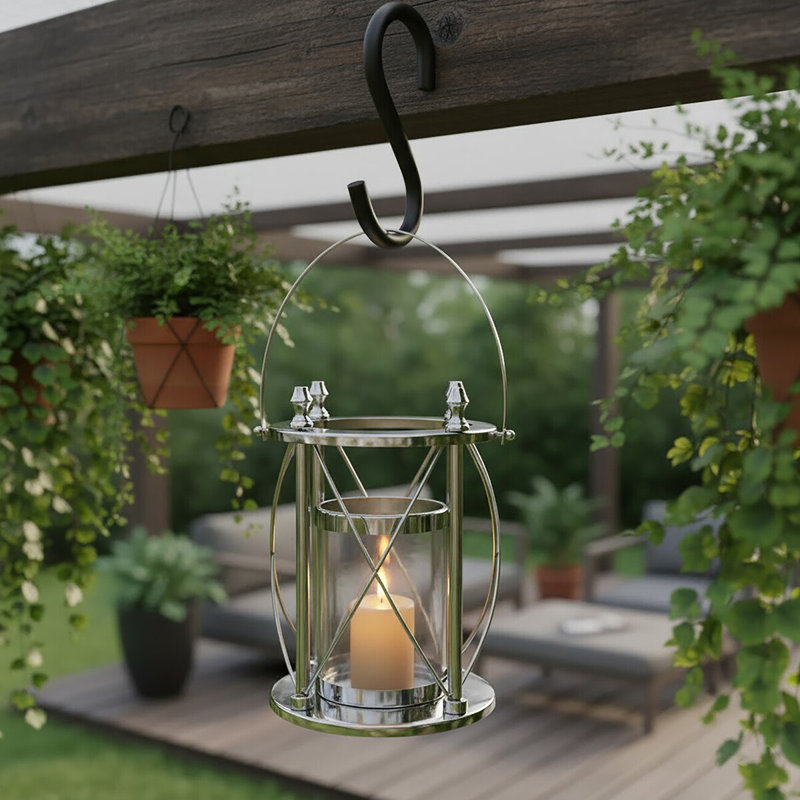 Cruzar Glass Tabletop Lantern, 36cm H x 27cm W x 27cm D