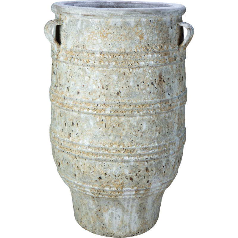 19 in. Theon Jar - White Lava, 28" H x 19" W x 19" D