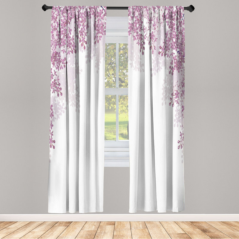 Semi Sheer Curtain Pair, Gray Pink, 28" W x 63" L