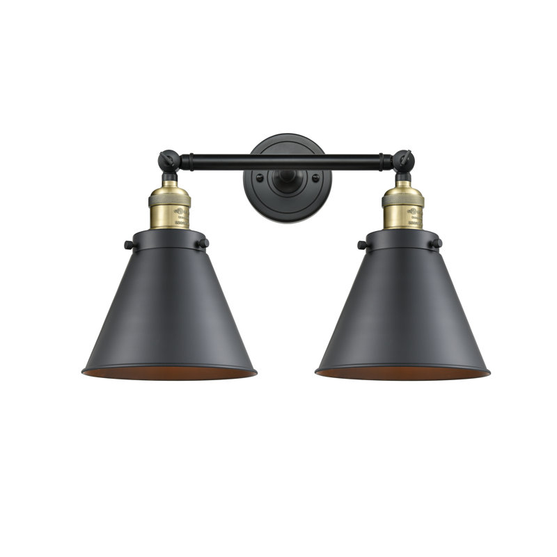 Donovan 2 - Light Dimmable Vanity Light, Matte Black, Black Antique Brass, LED