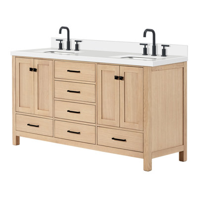 Grevera 67'' Double Bathroom Vanity with White Quartz Top
