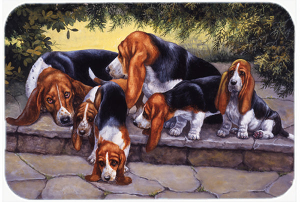 Caroline's Treasures Basset Hound Glass Cutting Board