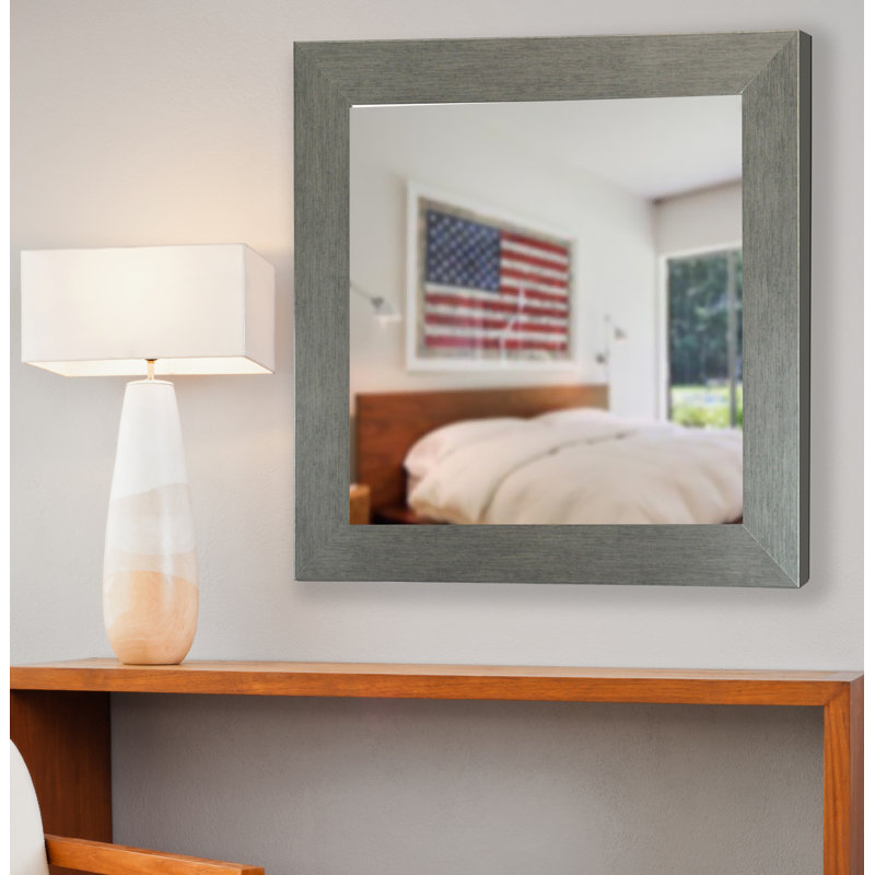 Esmond Wood Flat Wall Mirror, 25.5" H x 25.5" W