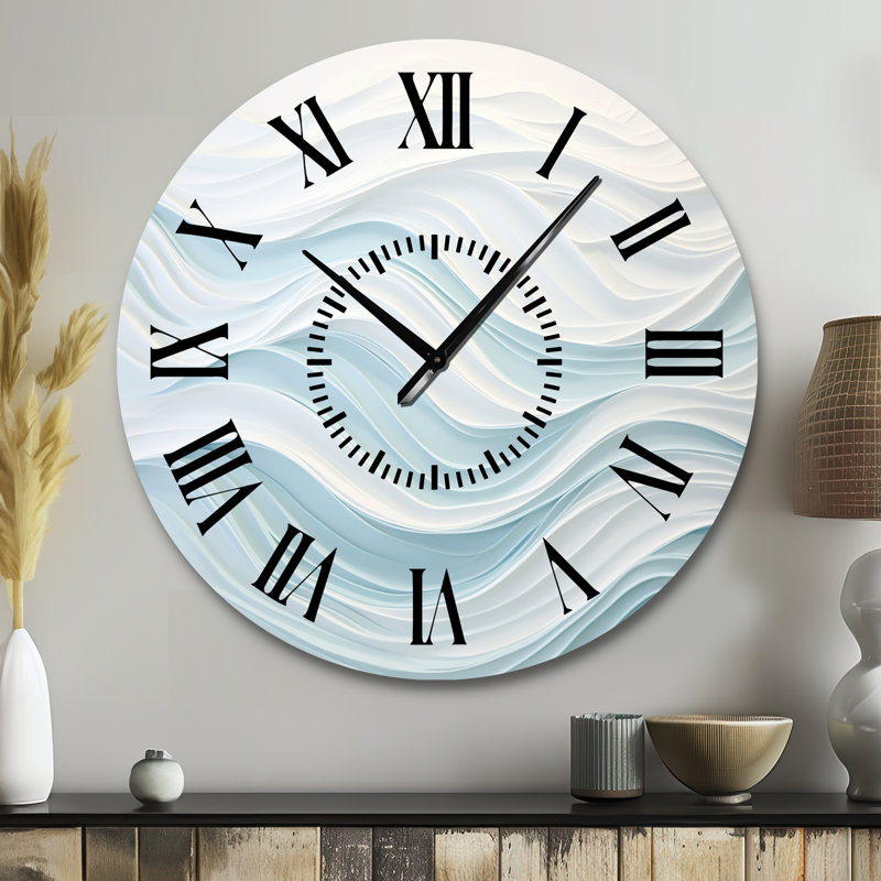 Horloge murale bleue et blanche, Grand