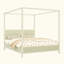 Lit plateforme à baldaquin en bois avec lattes de support-129021824-129021820