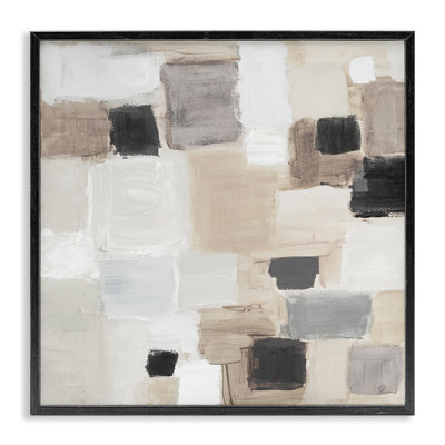 «Neutral Square Patchwork», estampe numérique encadrée par Lanie Loreth