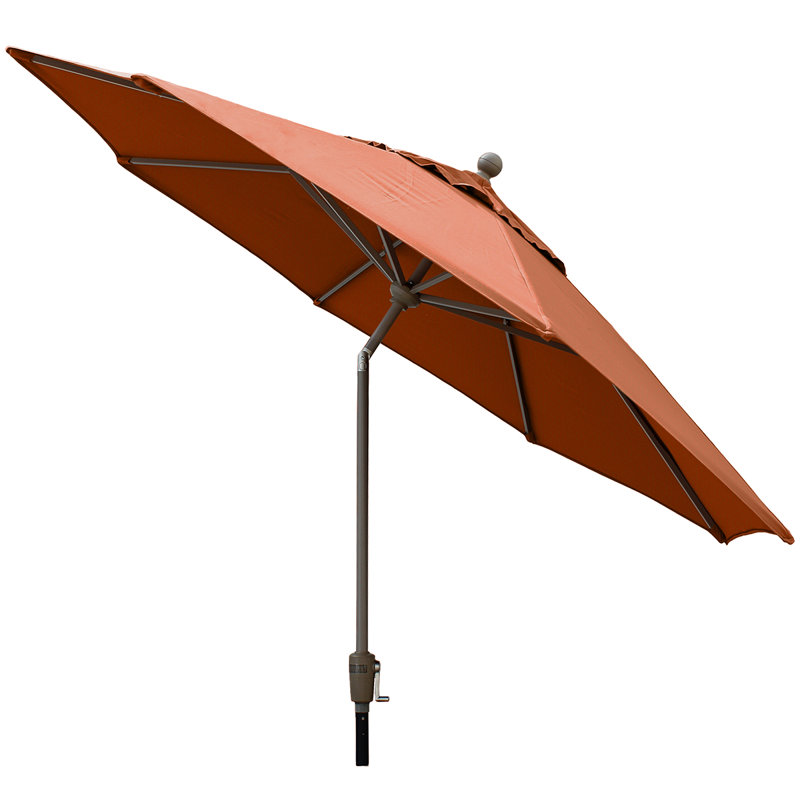 Parasol de marché 9 pi Hargus, Toile Sunbrella® brique