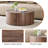 Ragin Modern Round Coffee Table - Medium Tone Wood Top with Drum Base, Standard Size Center Table for Living Room, Versatile Storage & Mid-Century Style-1040854464-1045320084
