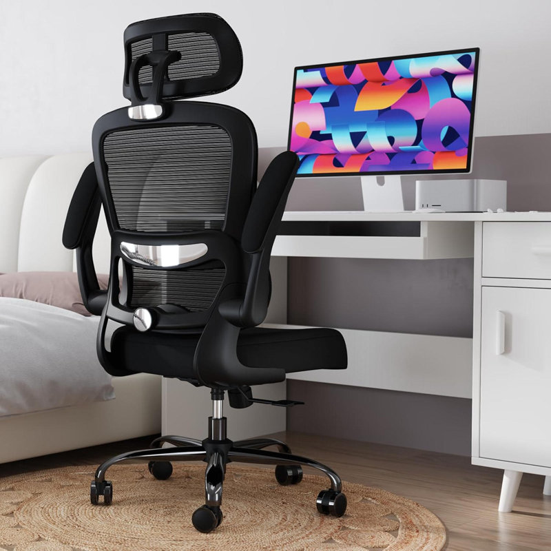 Ergonomic Office Desk Chair – 330 LBS Capacity, High Back Mesh Chair With Wheels, Comfortable For Long Hours, Home Office/Gaming Chair, Black