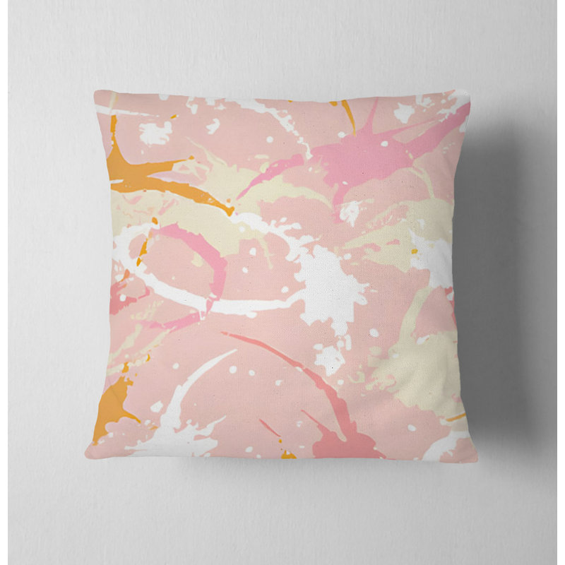 Coussin décoratif avec insert, H 20 po x l 20 po, Rose abstrait 6