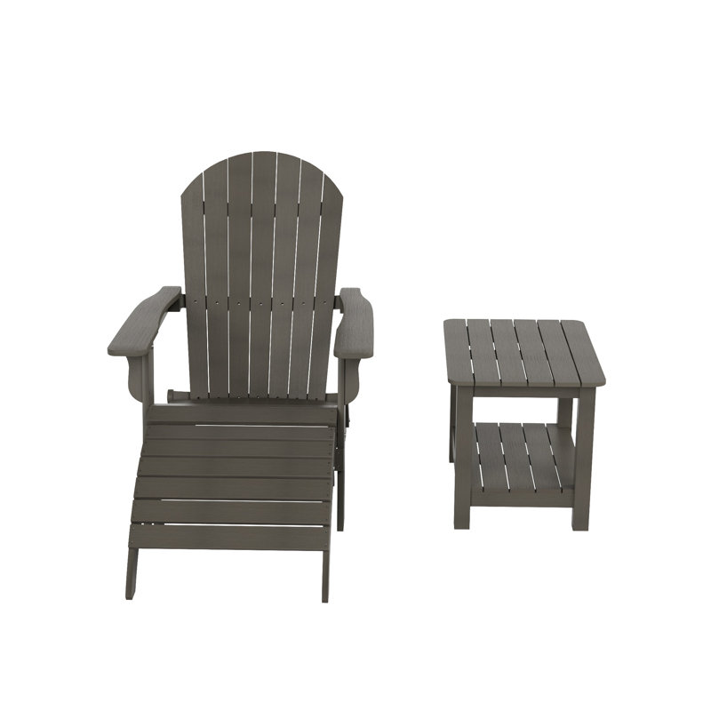 Arrlo Foldable Outdoor Adirondack Chair, Charcoal Gray