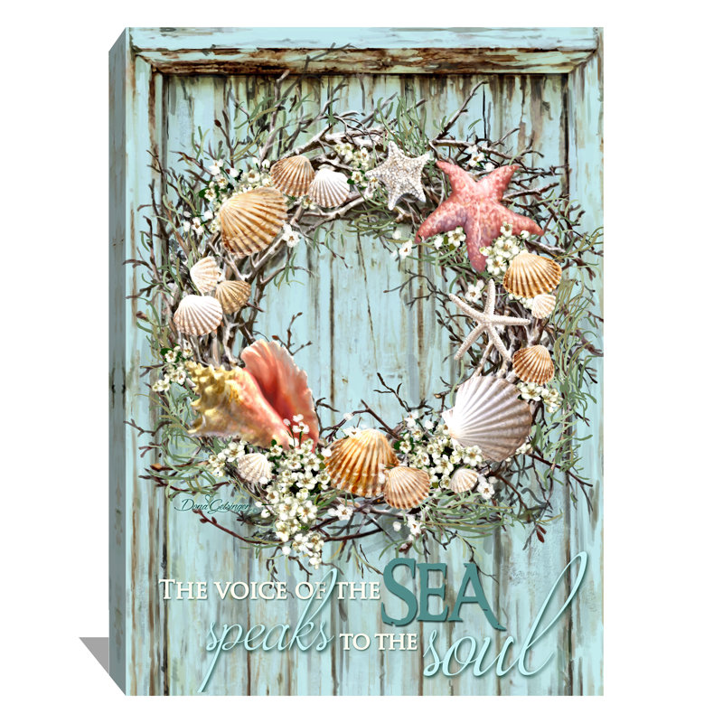 Art mural sur toile Coastal Wreath, H 24 po x l 18 po x p 1 po