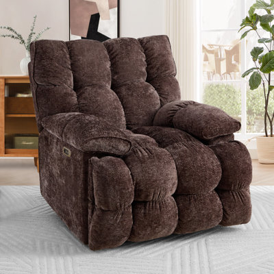 Oversized Soft  Chenille Swivel Rocker Recliner Chair For Living Room