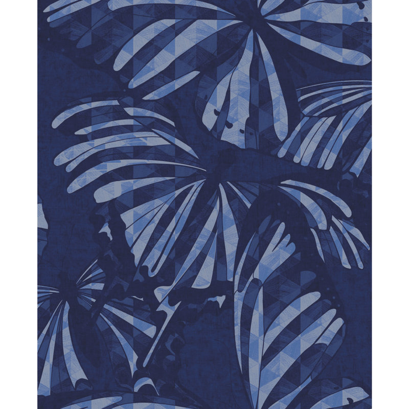 Papier peint adhésif Mr. Mr. Butterfly, Bleu / bleu marine
