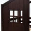 Lit superposé simple au dessus d'un lit simple avec échelle, lit en bois-1028714893