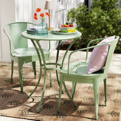 Alan 2 - Person Metal Patio Dining Set with Round Table