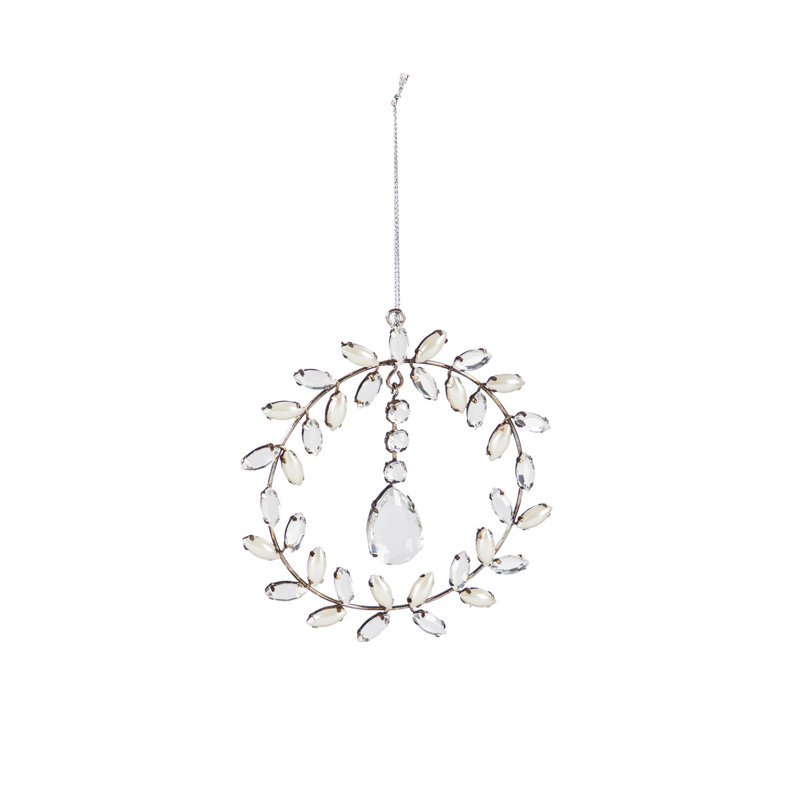 Couronne en métal avec feuilles de noël en forme de vacances à bijoux