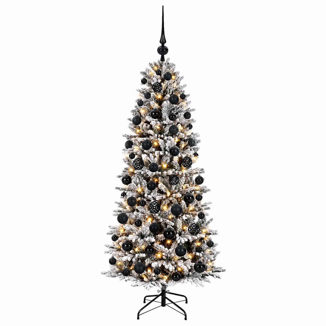 VIDAXL Artificial Christmas Tree with 300 LEDs 180 cm White Holiday Decoration - Image 3