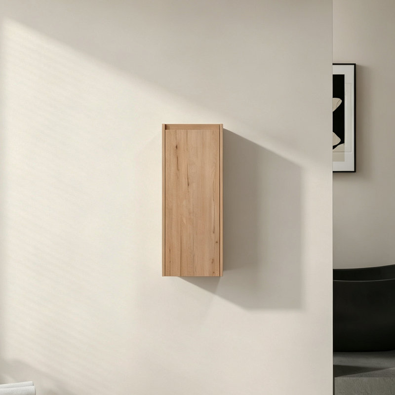 Armoire latérale moderne flottante pour salle de bain avec rangement mural pour petits espaces