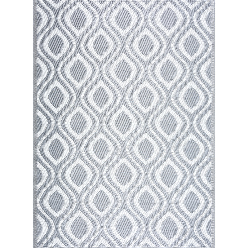 Tapis d'intérieur / extérieur gris Oriental, Rectangle 6 pi x 9 pi