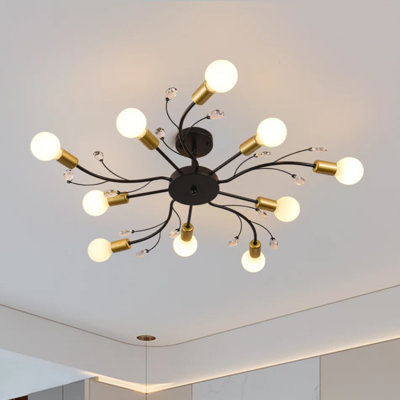 10-Light 78cm Semi Flush Mount