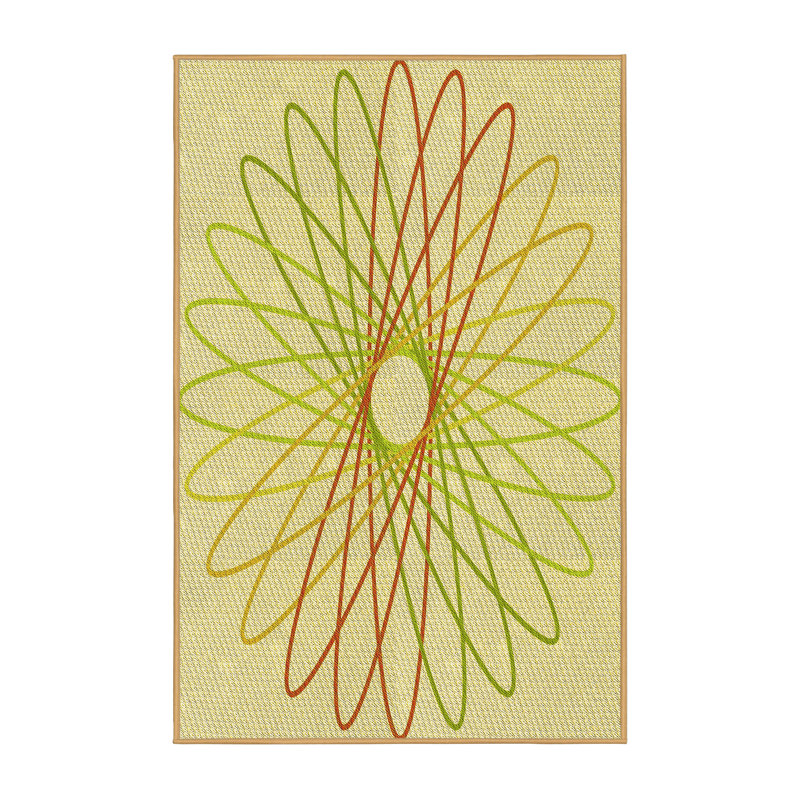Tapis jaune géométrique, Tapis de couloir 2 pi x 5 pi