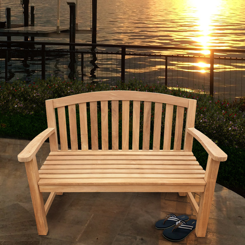 Banc de jardin en bois de teck massif Cato, H 37 po x l 50 po x P 24 po