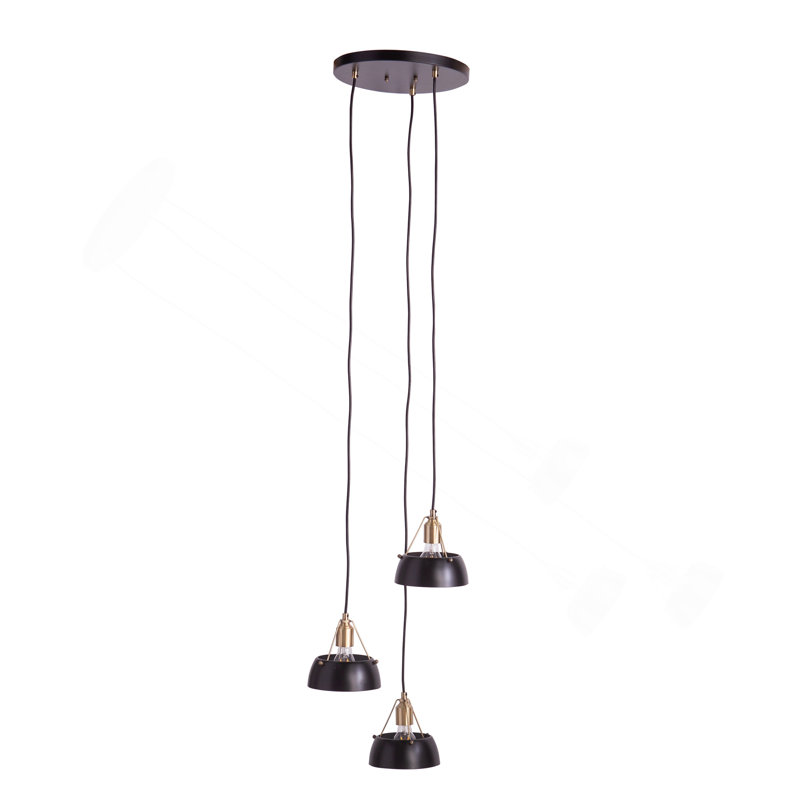 Luminaire suspendu grappe 3 lumières Renmarco, Noir
