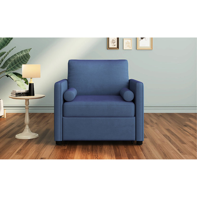 Lit de chaise ajustable - Velours bleu encre, ensemble de chaise 3 en 1