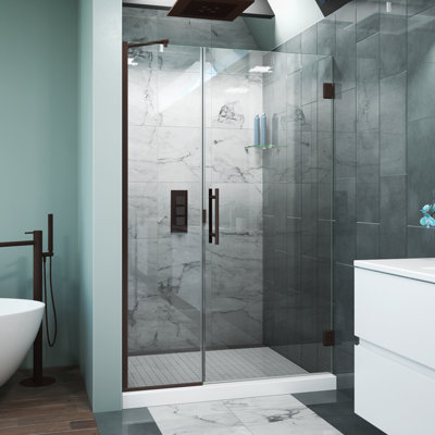 Scottsdale 42" x 72" Hinged Frameless Shower Door with Invisible Shield by Clean-X