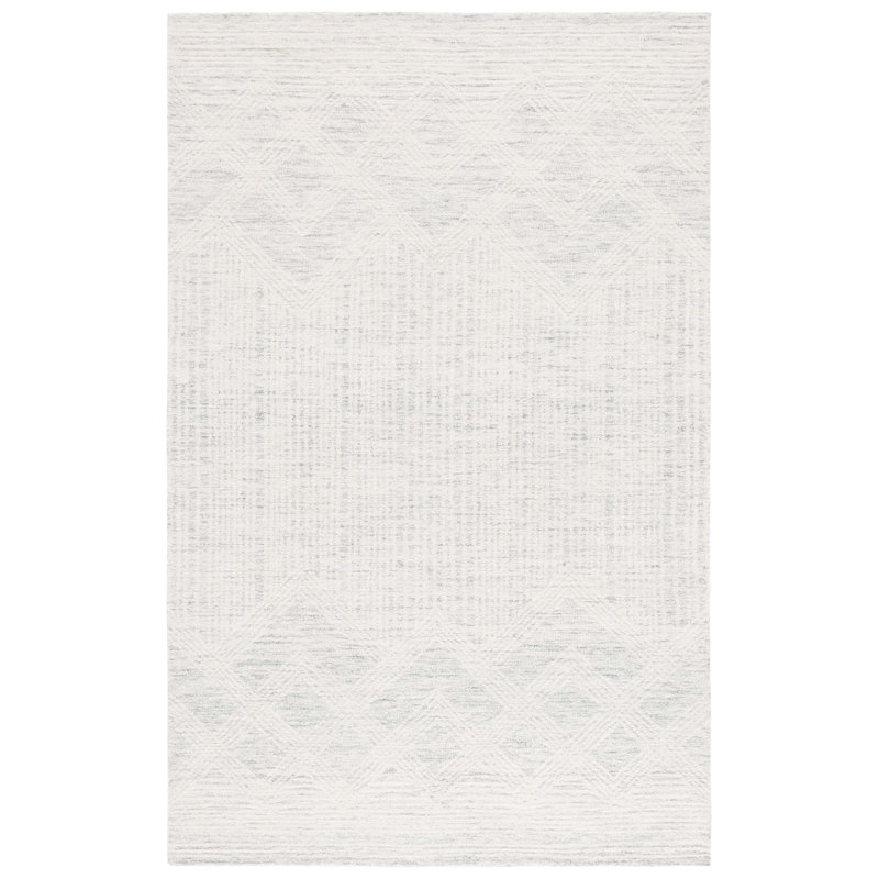 Pine Hand Tufted Wool;Cotton Geometric Rug, Round 6'
