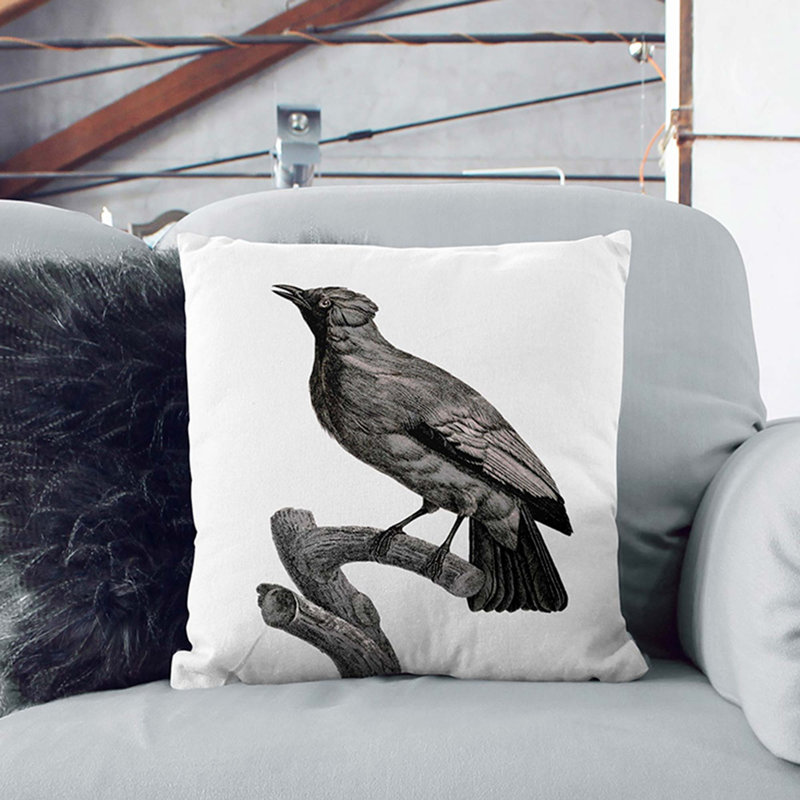 Square Throw Cushion, Black, 40cm H x 40cm W x 15cm D