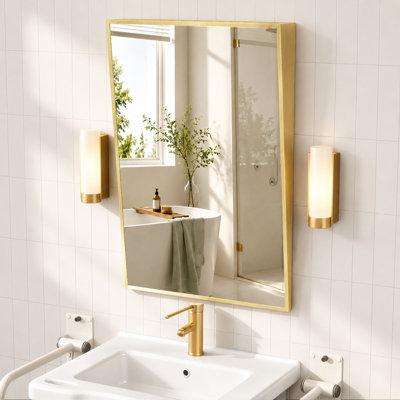 L 20 po x H 30 po Miroir doré brossé ADA