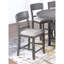 Gris de tissu à 2 dossiers - chaises hautes de salle à manger pour une salle de détente moderne avec siège rembourré confortable-42683107