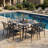 8-Seat Outdoor Patio Dining Table, Built-In Umbrella Hole & Weather-Resistant Anti-Fade Finish, Rust-Proof Reinforced Frame, Fits Porch, Backyard Lawn