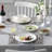 16-Piece Round Bone China Dinnerware Set with Gold Rim for 6, Classic Plates & Soup Bowls, Formal Dining & Gifts