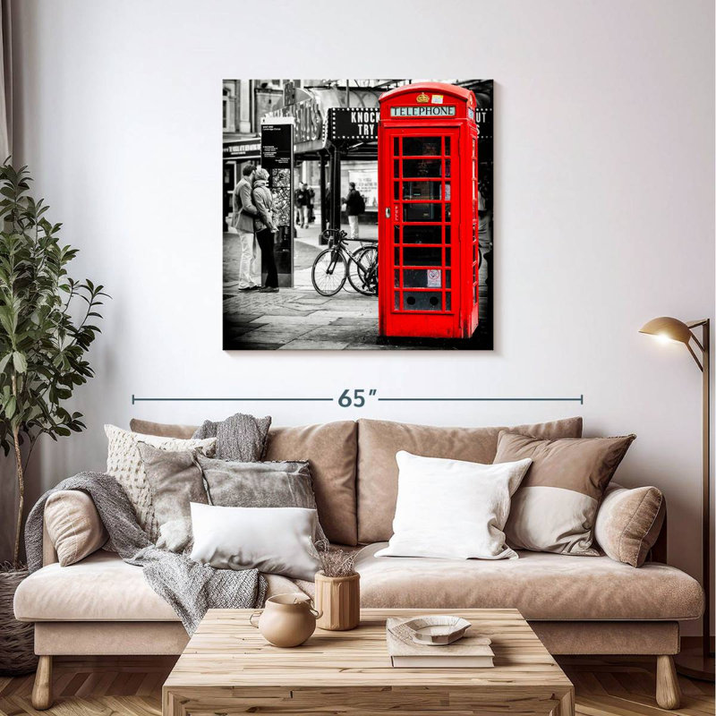 Cabine téléphonique rouge Sireci, H 39 po x l 39 po