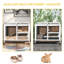 Indoor Rabbit Cage With Wheels, Desk And Side Table Sized, Waterproof Brown Wood For Caring Rabbits, Compact Property & Little Nature